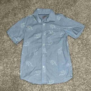 Blue Dinosaur Print Kids Shirt